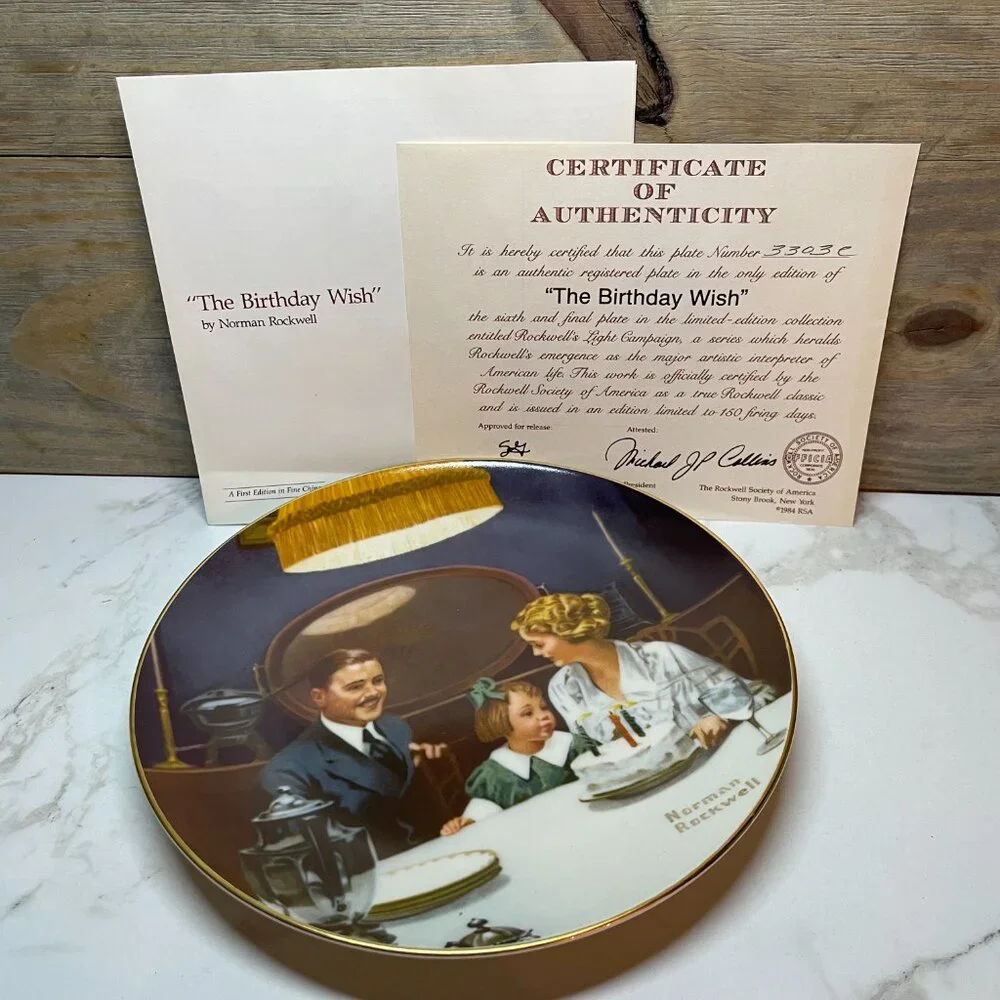 Norman Rockwell The Birthday Wish Collectors Plate in Knowles Fine China